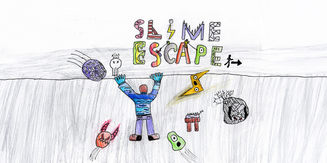 Slime Escape — screenshot of the AI-made game